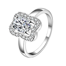 jewellery charms silver plated engagement ring tetragonal crystal insets anel masculino bone fspr045 J4U66
