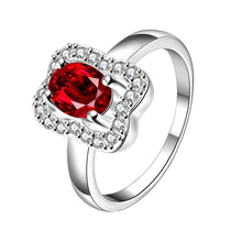 jewellery charms silver plated engagement ring tetragonal crystal insets anel masculino bone fspr045 J4U66