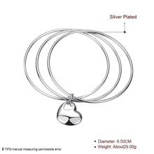 jewellery charms silver plated friendship bangle triple circle heart women pulseras bone smtb175 J4U66