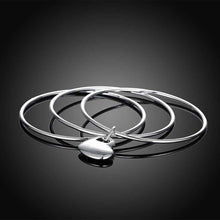 jewellery charms silver plated friendship bangle triple circle heart women pulseras bone smtb175 J4U66
