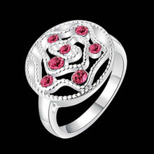 jewellery charms silver plated ring hollow circular insets aliancas diy smtr77 J4U66