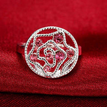 jewellery charms silver plated ring hollow circular insets aliancas diy smtr77 J4U66