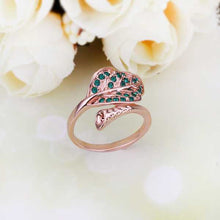 gorgeous 18k real gold plated rings blue leaf anel feminino charm hbr257 J4U66