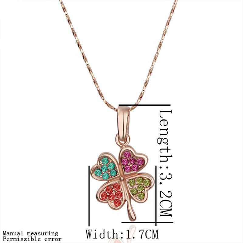 gorgeous austrian crystal necklaces golden clovercollares oso J4U66