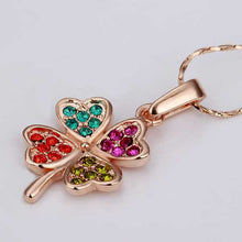 gorgeous austrian crystal necklaces golden clovercollares oso J4U66