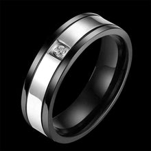 gorgeous mens titanium steel engagement rings round inlaid crystal anel masculino bijouterie tsgr021 J4U66
