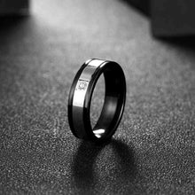 gorgeous mens titanium steel engagement rings round inlaid crystal anel masculino bijouterie tsgr021 J4U66
