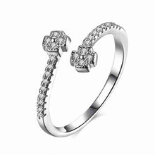 gorgeous real sterling silver rings with flowers bague femme joias hbr21 J4U66