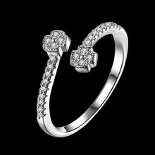 gorgeous real sterling silver rings with flowers bague femme joias hbr21 J4U66