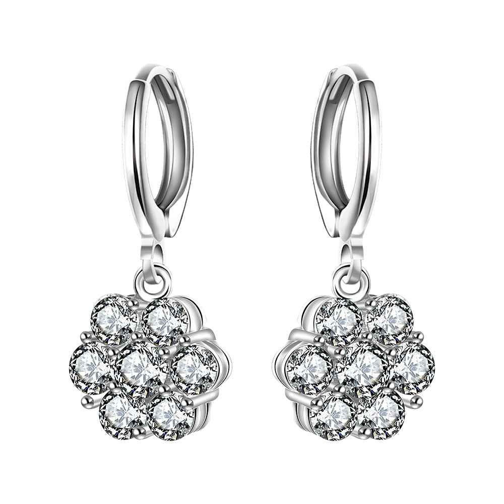 gorgeous silver channel earrings simulated pearl flower brincos gift for her smte23 J4U66
