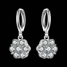 gorgeous silver channel earrings simulated pearl flower brincos gift for her smte23 J4U66