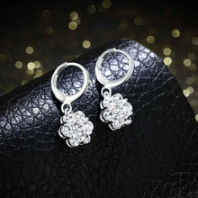 gorgeous silver channel earrings simulated pearl flower brincos gift for her smte23 J4U66