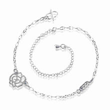 gorgeous silver bracelet anklets double flower ankle bracelet diy hba010 J4U66