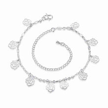gorgeous silver bracelet anklets double flower ankle bracelet diy hba010 J4U66