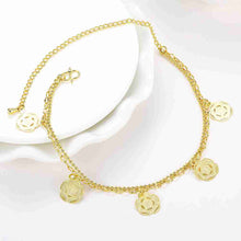 gorgeous silver bracelet anklets double flower ankle bracelet diy hba010 J4U66