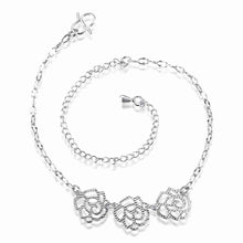 gorgeous silver bracelet anklets double flower ankle bracelet diy hba010 J4U66