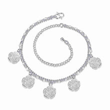 gorgeous silver bracelet anklets double flower ankle bracelet diy hba010 J4U66