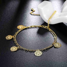 gorgeous silver bracelet anklets double flower ankle bracelet diy hba010 J4U66