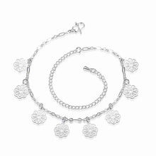 gorgeous silver bracelet anklets double flower ankle bracelet diy hba010 J4U66