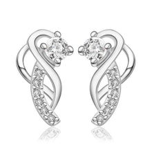 gorgeous silver plated earings jewelry moon hook white gem stud orecchini 100 hand madeball hbe023 J4U66