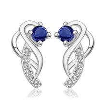 gorgeous silver plated earings jewelry moon hook white gem stud orecchini 100 hand madeball hbe023 J4U66