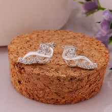 gorgeous silver plated earings jewelry moon hook white gem stud orecchini 100 hand madeball hbe023 J4U66