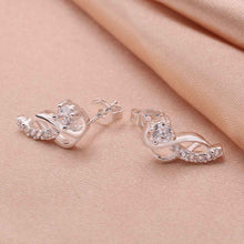 gorgeous silver plated earings jewelry moon hook white gem stud orecchini 100 hand madeball hbe023 J4U66