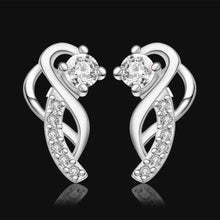 gorgeous silver plated earings jewelry moon hook white gem stud orecchini 100 hand madeball hbe023 J4U66