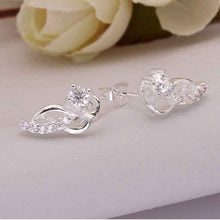 gorgeous silver plated earings jewelry moon hook white gem stud orecchini 100 hand madeball hbe023 J4U66