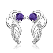 gorgeous silver plated earings jewelry moon hook white gem stud orecchini 100 hand madeball hbe023 J4U66
