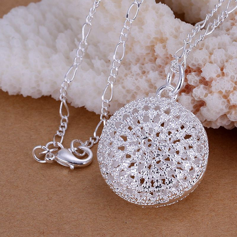 gorgeous silver plated pendant round bag tattoo choker joyas J4U66