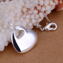gorgeous silver plated pendant necklace heart centercollier wedding jewelry J4U66