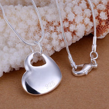 gorgeous silver plated pendant necklace heart centercollier wedding jewelry J4U66