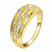 18k gold plated rings for women point like crystal anel elegant J4U66