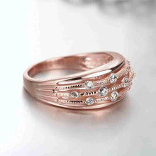 18k gold plated rings for women point like crystal anel elegant J4U66