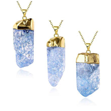 quartz crystal statement necklace casual stone collares mujerhbn23 J4U66