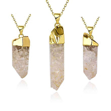 quartz crystal statement necklace casual stone collares mujerhbn23 J4U66