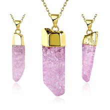 quartz crystal statement necklace casual stone collares mujerhbn23 J4U66