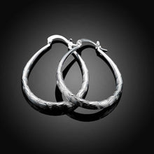 silver earring ellipse skin prismatic hoop orecchini gift for her smte25 J4U66