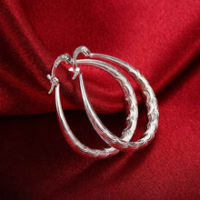 silver earring ellipse skin prismatic hoop orecchini gift for her smte25 J4U66