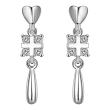 silver plated earrings waterdrop boucle doreille femme jewelry display hbe1 J4U66