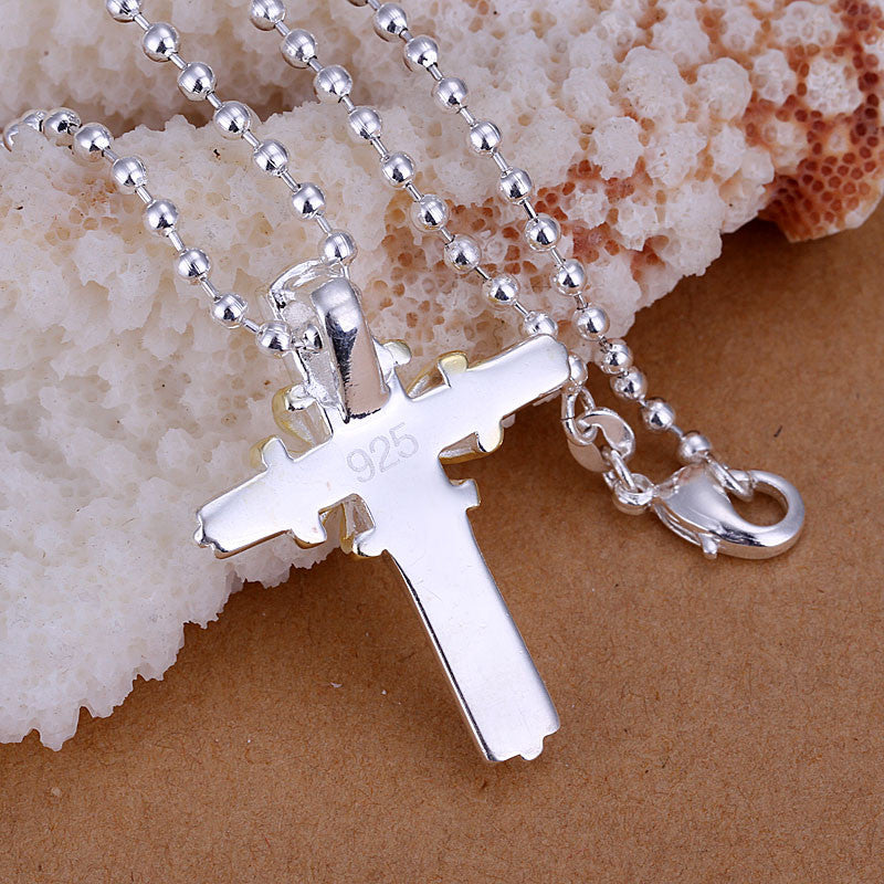 silver plated necklaces amp pendants separations cross colar gift for her J4U66