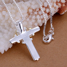 silver plated necklaces amp pendants separations cross colar gift for her J4U66