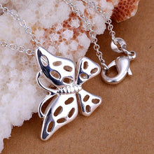 silver plated pendant necklace cute butterfly tattoo choker wedding J4U66
