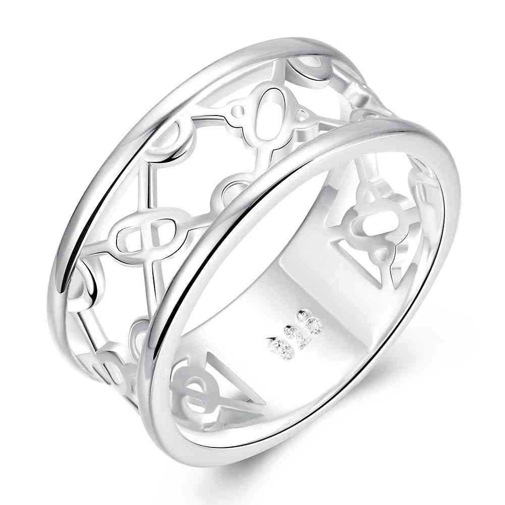 silver plated wedding ring hollow shape anel feminino horloge smtr7 J4U66