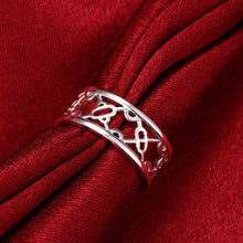 silver plated wedding ring hollow shape anel feminino horloge smtr7 J4U66