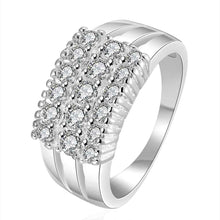 silver wedding ring three rows stone bague femme floating charms hbr01 J4U66