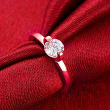 18k gold plated engagement ring package inserts crystal aneis ruby jewelry J4U66