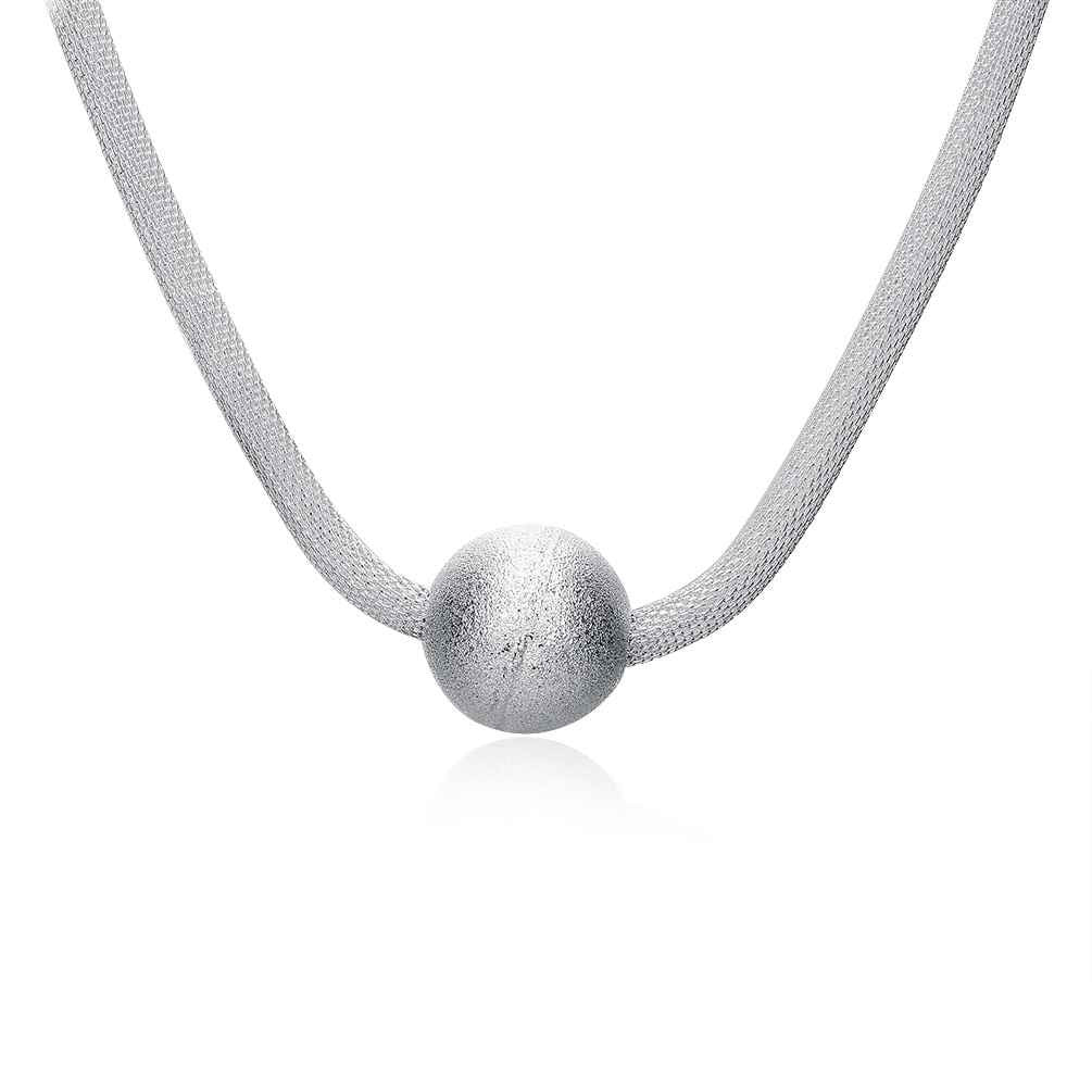 silver pendant sand net maxi necklace bone smtn12 J4U66