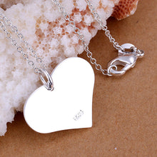 silver plated pendant heart tag collares elegant J4U66